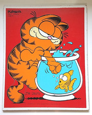 Vtg 1978 Playskool Garfield Tray Puzzle LUNCH Jim Davis Gold Fish Complete