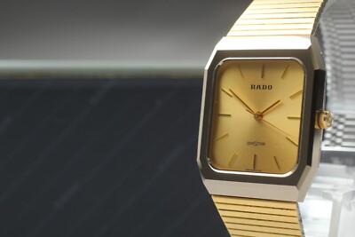 Vintage ''Near Mint+++'' RADO DIASTAR 132.9561.3 Men's Gold Quartz Watch JAPAN