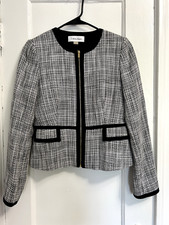 Calvin Klein Tweed Zip Front Blazer Size 6P