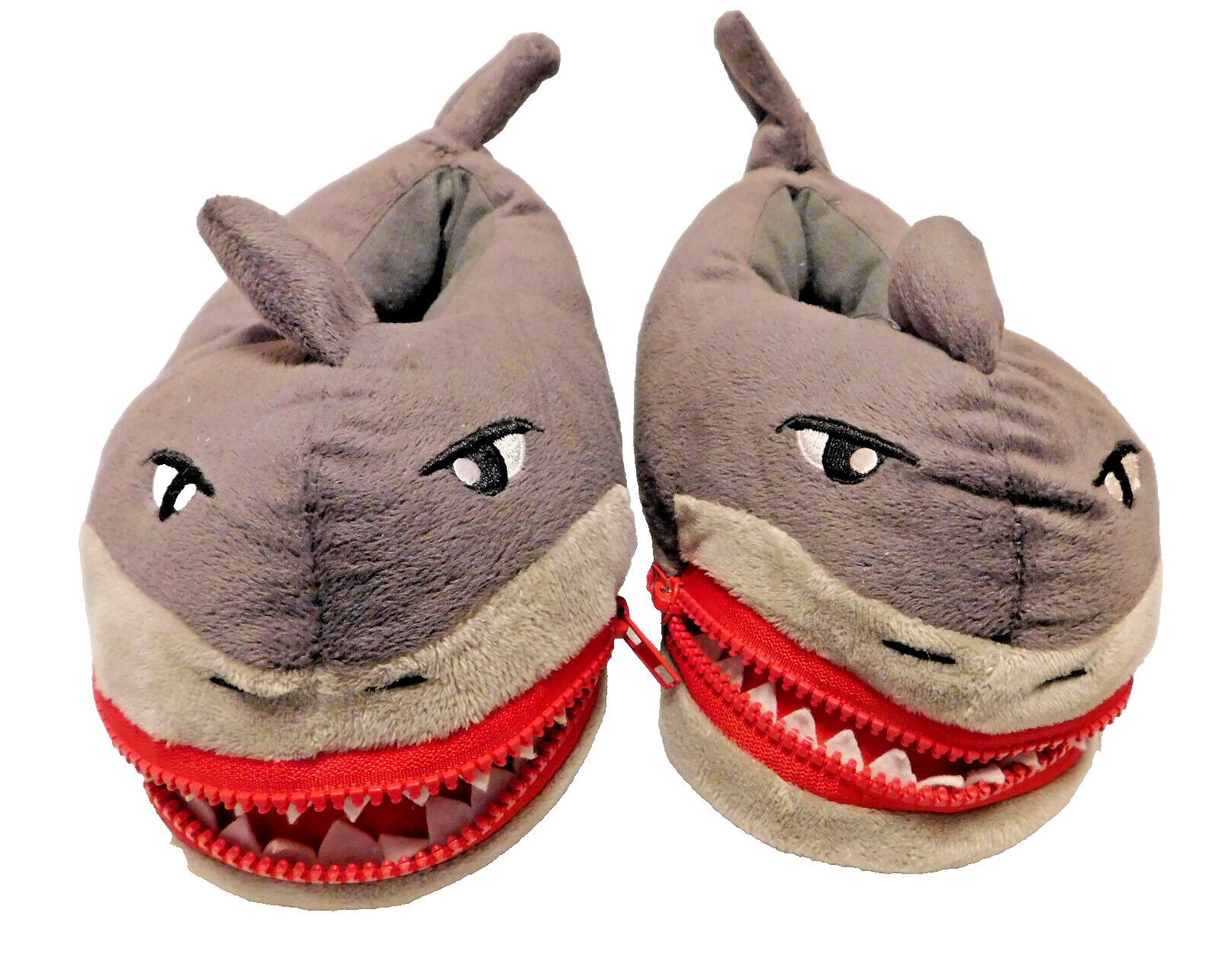 SAOLA Pantofole squalo cerniera bocca L 1 2 ragazzi ragazze bambini mocassino grigio peluche suola cuscino