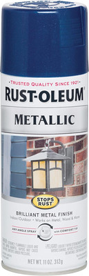 Rust-Oleum 7251830 Stops Rust Metallic Spray Paint, 11 Ounce, Cobalt Blue, 12 Fl