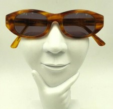 Vintage Lauren Hutton LS 55 Brown Tobacco Oval Sunglasses FRAMES ONLY