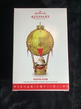 Hallmark Keepsake Ornament 2016 Festive Flyer Hot Air Balloon KOC Club Exclusive