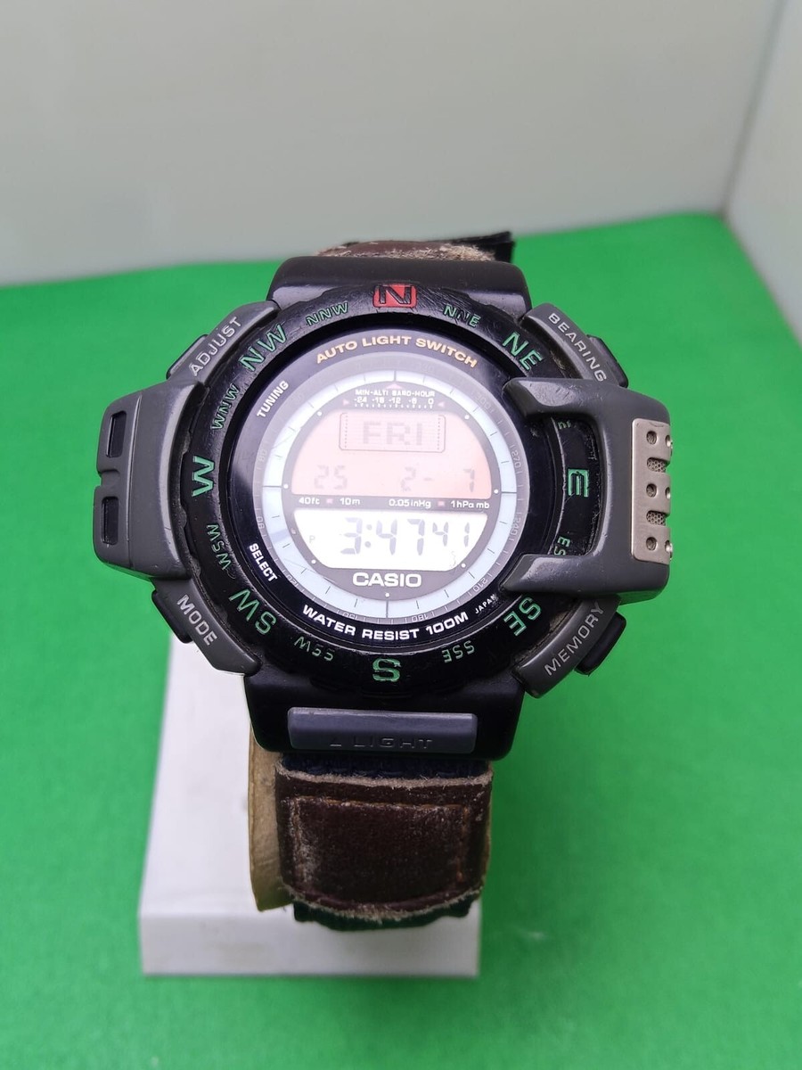 Vtg Men Casio Pro TEK Watch Triple Sensor 1470 Prt-40 Baro