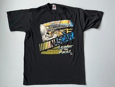 Vintage NASCAR Mens Shirt Jerzees Black Sz M Made in USA Racing Leader of Pack