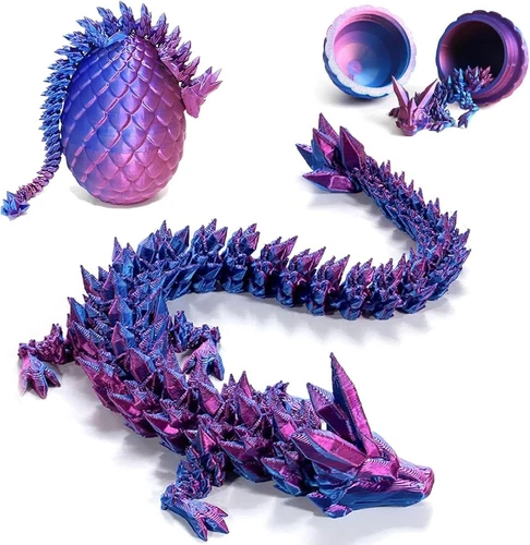 3D Printed Dragon Egg Full Articulated Crystal Dragon Fidget Toy Home Decor Toys - Picture 4 of 9
