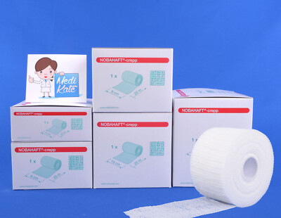 Kohäsive Fixierbinde Nobahaft Crepp haftende Binde latexfrei 20m, alle Breiten