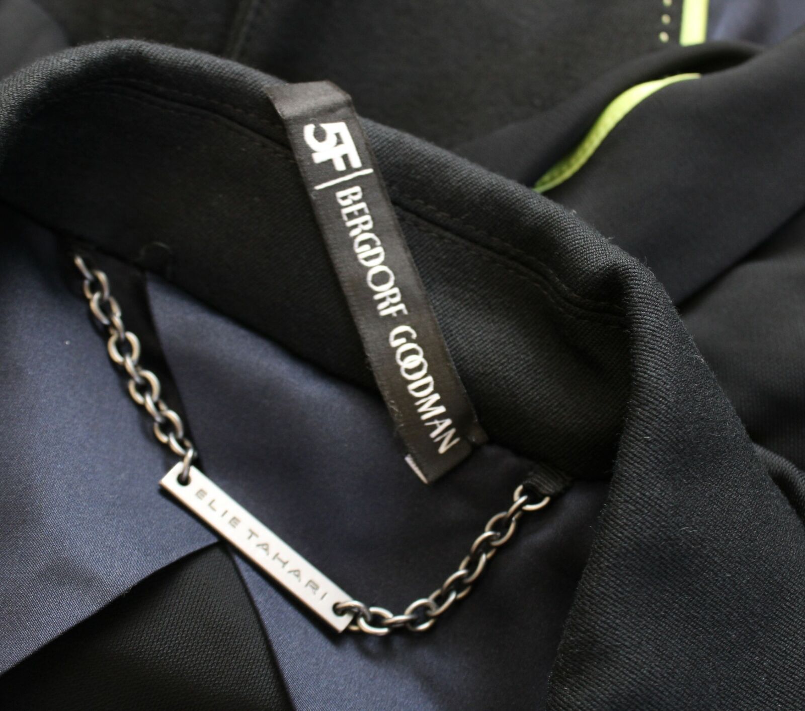 Elie Tahari Solid Black Single Button Ruched Cont… - image 3