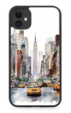 New York City Painting Design Rubber Phone Case Cities Yellow Taxi Cab Cabs DM77