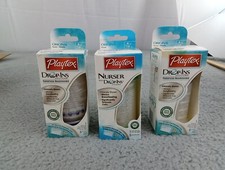 3x Playtex Drop Ins System Original Nurser Baby Bottle 4 oz Slow Flow Latex