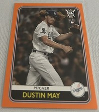 2020 Topps Big League Baseball Dustin May Los Angeles Dodgers Orange Rookie #60