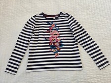 Used Flawed Girl's Size 12 / 150 Hanna Andersson Striped Floral Flower Shirt