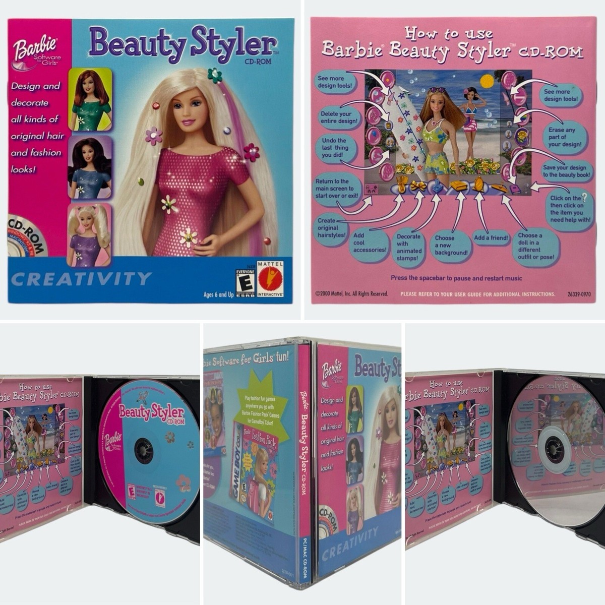 Barbie Software for Girls Vintage 90s Game Bundle (Jewel Cases