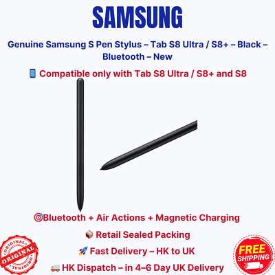 Genuine Samsung S Pen Stylus – Tab S8 Ultra / S8+ – Black