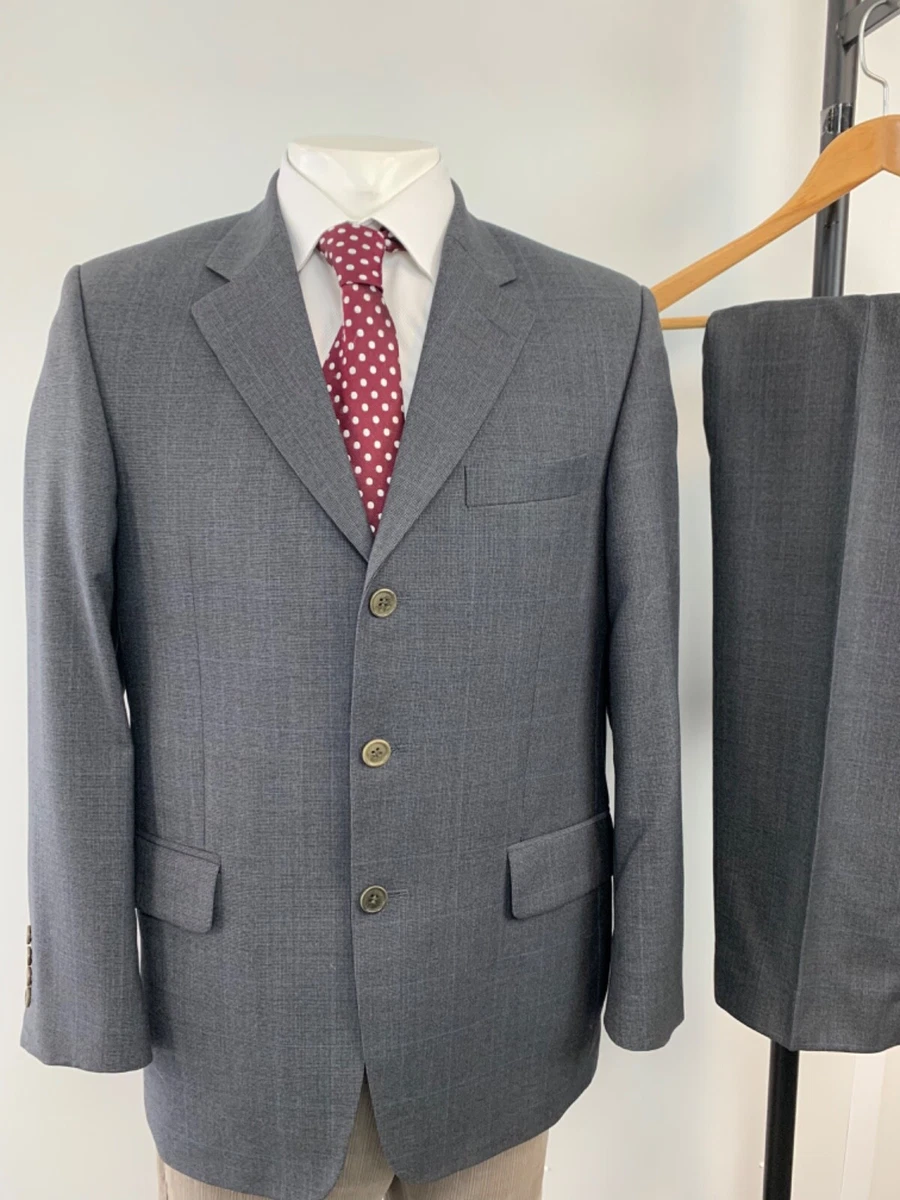 MAGEE SUIT MENS Charcoal GREY CHECKED Wool Jacket 42 R Trousers 32