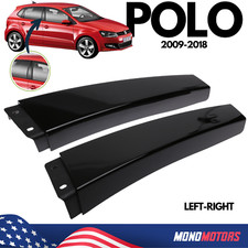 For Vw Polo 2009-18 Door Exterior B Pillar Trims Volkswagen Piano Black 2pcs Lr