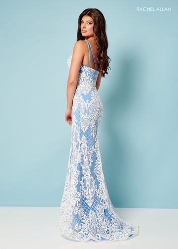 Authentic Rachel Allan 70277 Dress--Color: Periwinkle White --Size:0-Prom Dress - Picture 2 of 4