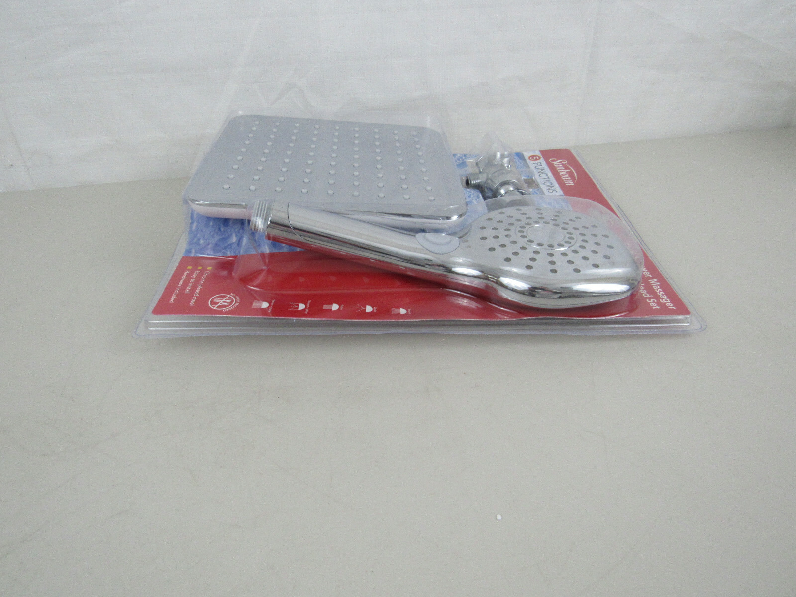 Sunbeam Multi Function Dual Shower Massager With Rainfall Head Set