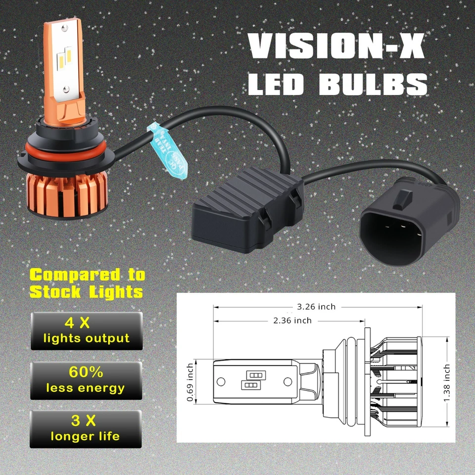 LED White Headlight Bulbs For 2003-16 International 4300 03-07 8600 SBA OFF ROAD - Image 4 of 4