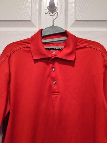 PEBBLE BEACH PERFORMANCE Red Short Sleeve Golf Polo Shirt Size Small EUC - Picture 5 of 6