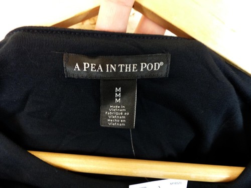 A Pea in the Pod Maxi Dress Women M Black Luxe Waist Ruched Maternity Side Slit - Picture 6 of 17