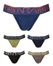 EMPORIO ARMANI men's jockstrap suspender briefs elastic visible cotton stretch