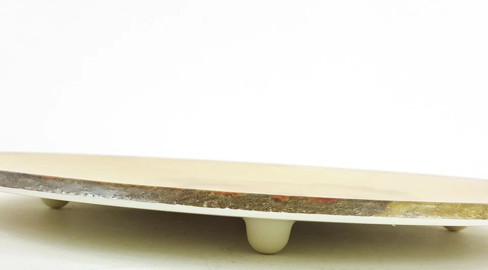 American Metal Craft Melamine 13.5" Round Faux Rustic Wood Serving Platter NEW - Image 3 of 4