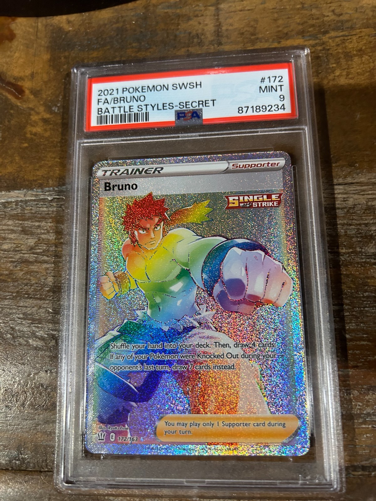 POKEMON 2021 Battle Styles Full Art Trainer BRUNO #172 PSA 9 Mint RARE