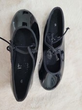 Dance Dancewear TAP Shoes Girl Sz 6 Black Patent Mary Janes