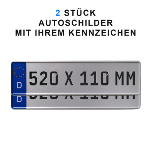 ☑️ 1x Autokennzeichen Kennzeichen 520 x110 mm 52 x 11 cm Für Fahrradträger ☑️ 