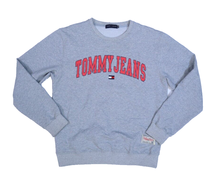 Tommy Hilfiger Tommy Jeans Sweatshirt Jumper Gray Pullover Flag
