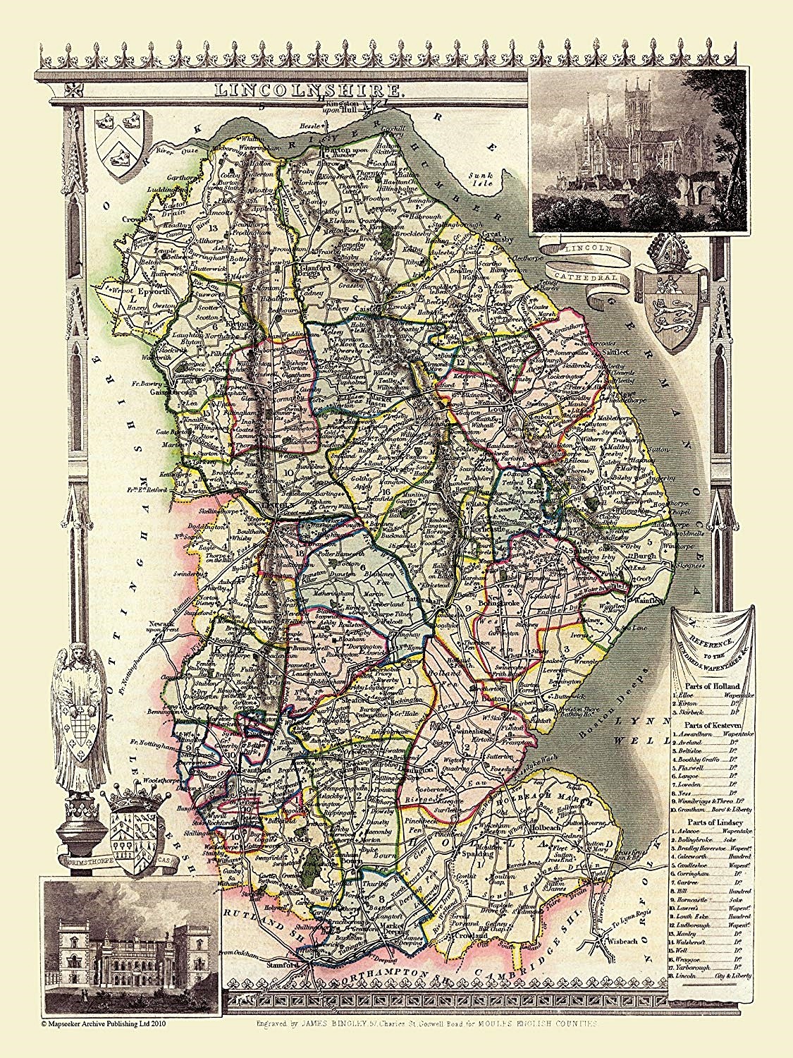 Map of Lincolnshire 1836 by Thomas Moule 1000pc Jigsaw Puzzle  CLEARANCE!