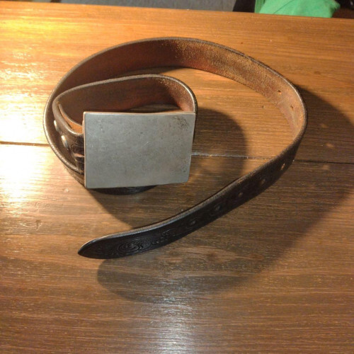 Leather Belt Carving Black Funny Buckle Change-image