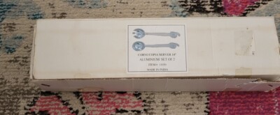 Cornucopia Server 14'' Aluminium set of 2 silvertone serving set NEW NIP holiday