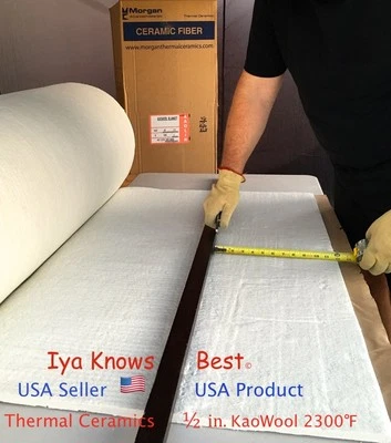 MORGAN THERMAL CERAMICS 1/2" Kaowool 4" x 20" Ceramic Fiber Blanket Insulation 8# Thermal Ceramics 2300F
