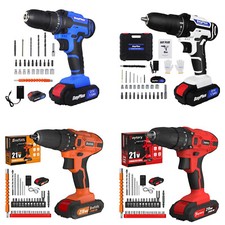 Cordless Drill 21V Adjustable Electric Drill Driver Set W/ Battery Home DIY Tool