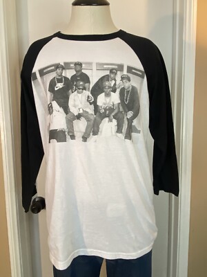 NWA Baseball T Shirt straight outta Compton 2 Sided Medium Black/White