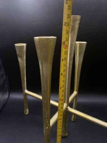 Danish Modern Style goldfarben geschweißter Metall Kandelaber 5 Kerzenhalter - Bild 6 von 11