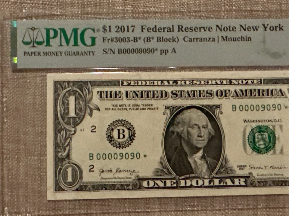 BINARY FLIPPER- SIX OF A KIND "0" "B 00009090 ✯” SERIES 2017 $1 Dollar Bill L✯✯K - Image 3 of 4