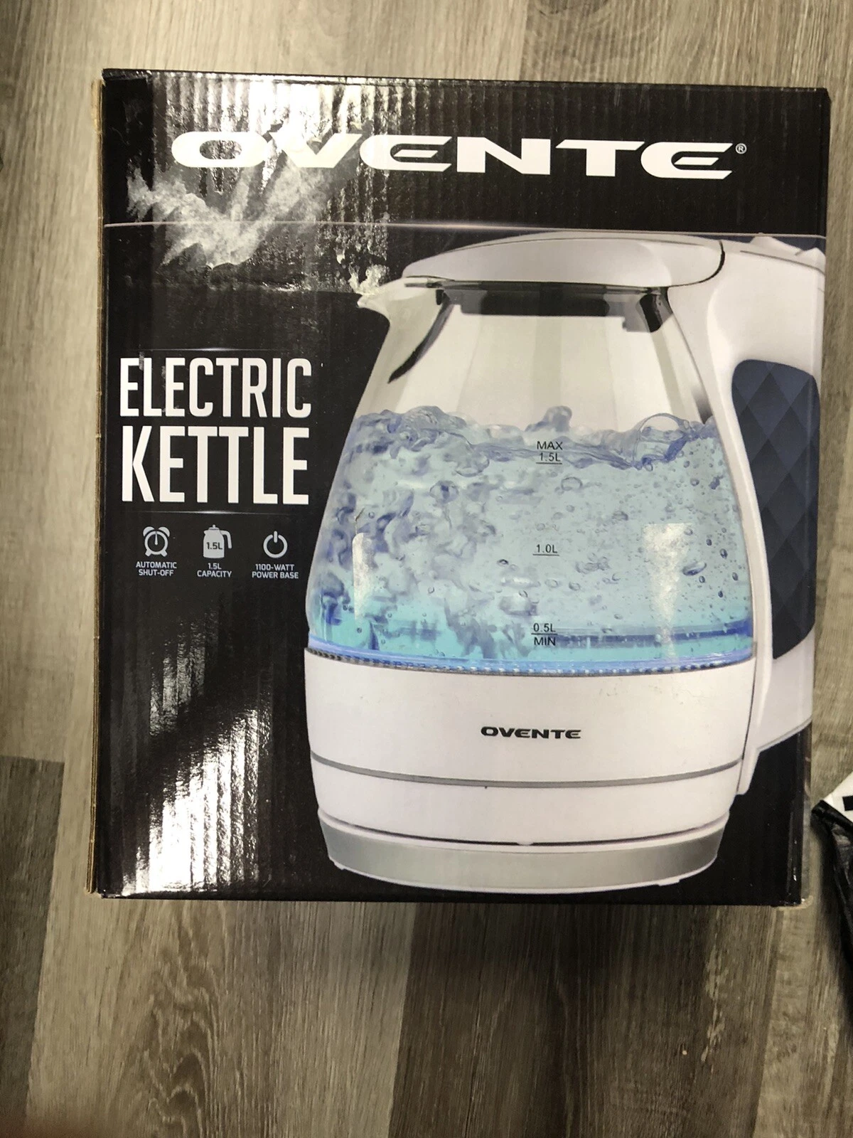 Ovente Portable Glass Electric Kettle 1.5 Liter, KG83 Series
