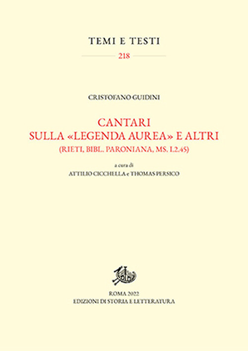 Cantari sulla «Legenda aurea» e altri (Rieti, Bibl. Paroniana, ms. I.2.45)...