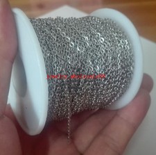 wholesale 50m/Roll Stainless Steel 2.4mm joint Chain Jewelry Finding Chain Thin
