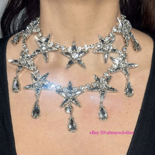 Collar pentagrama de doble capa para mujer collares de cadena de diamantes de imitación ﻿