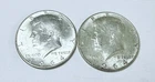 1964 KENNEDY SILVER HALF DOLLAR LOT OF 2 - 90% SILVER - FREE SHIPPING #8474