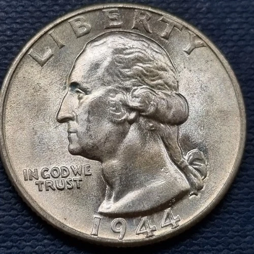 1944 D Washington Quarter 25c Silver BU UNC GEM Brilliant Uncirculated #97134