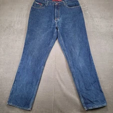 Tommy Jeans Y2K Mens Blue Denim Jeans Straight Fit Size 36 x 32