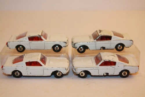 Four (4) Vintage 1966 Matchbox Lesney Auto-Steer Ford Mustang Fastback Cars #8