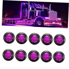 3/4" LED Side Marker Light,Waterproof Round Bullet Clearance Light,Front Purple