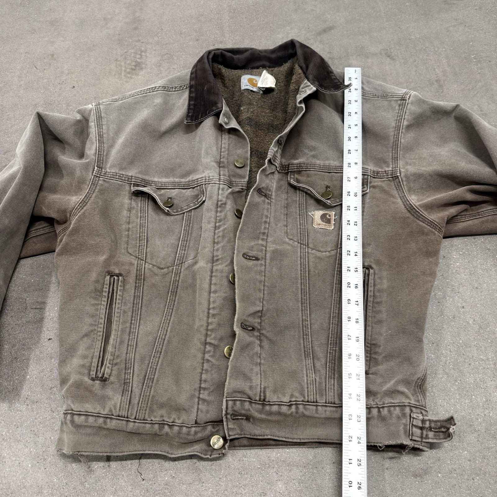 Vintage Carhartt J10 CHT Blanket Lined Trucker Jacket Men's L Made In USA image 6