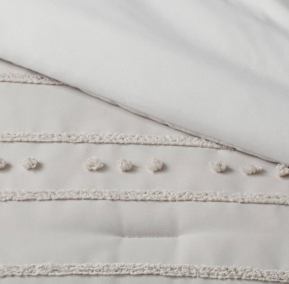 Full/Queen Quinlan Clipped Stripe Dot Comforter Bedding Set 5pc Threshold NEW - Image 4 of 4